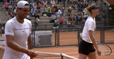 Sharapova wins epic rally against Nadal