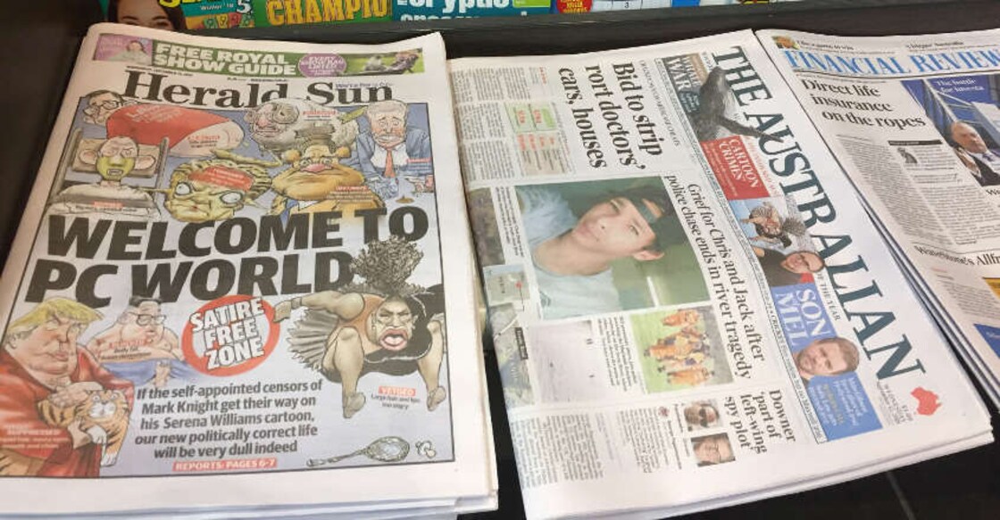 Australian newspaper reprints 'racist' Serena Williams cartoon