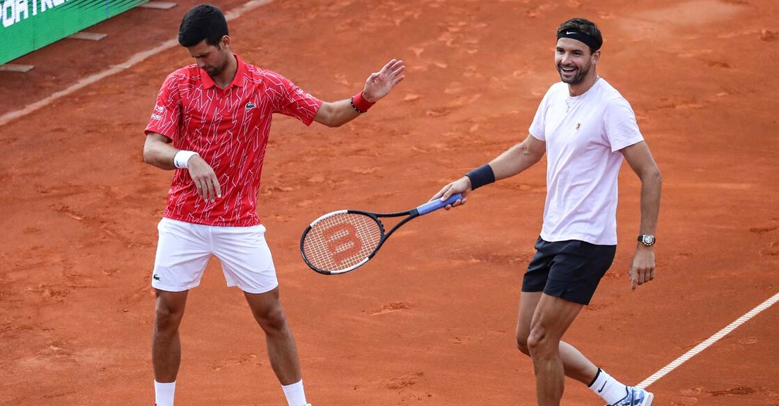 Novak Djokovic with Grigor Dimitrov 