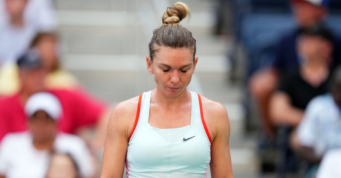 Simona Halep during the 2022 US Open. Photo: Reuters/ Danielle Parhizkaran