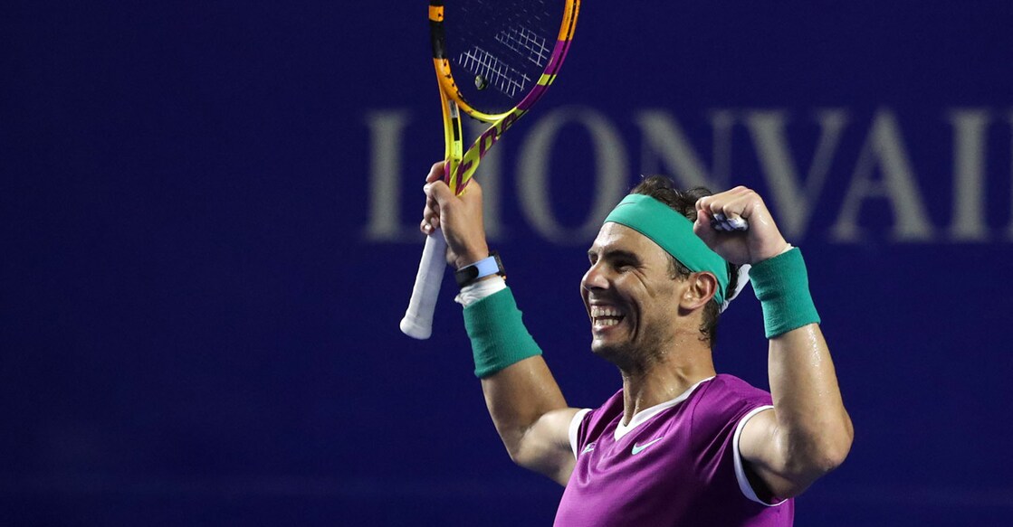 Rafael Nadal celebrates winning the final against Cameron Norrie. Photo: Reuters/Henry Romero