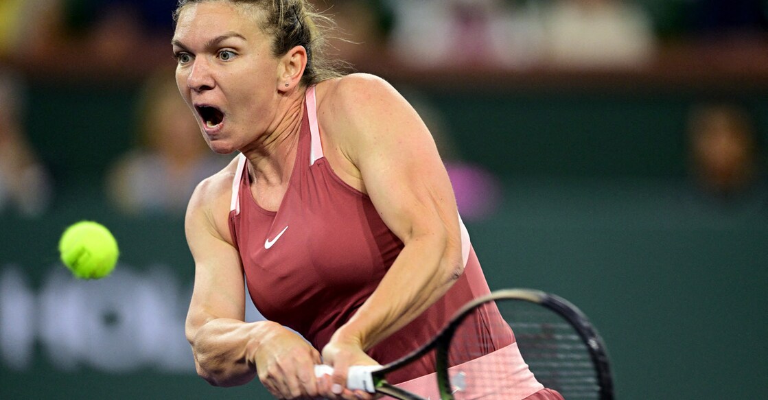 Simona Halep in action against Iga Swiatek during the BNP Paribas Open at Indian Wells. File photo: Jayne Kamin-Oncea-USA TODAY Sports/Reuters