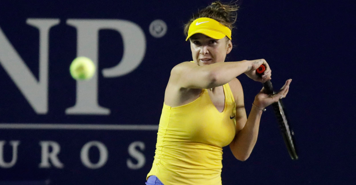 Elina Svitolina in action during her first round match against Anasatsia Potapova. Photo: Reuters/Daniel Becerril