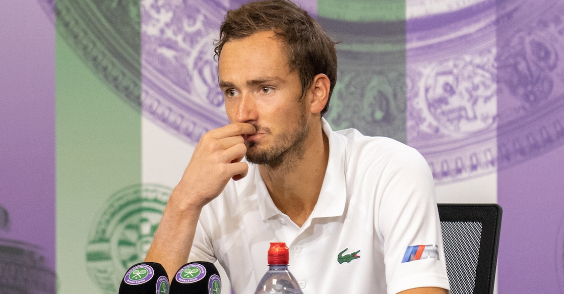 Daniil Medvedev Daniil Medvedev attends a press conference after losing to Poland's Hubert Hurkacz in the 2021 Wimbledon. File photo: AFP/ Joe Toth
