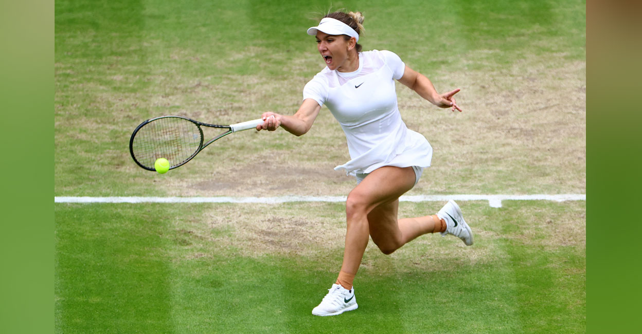 Romania's Simona Halep in action during her quarterfinal match against Amanda Anisimova of the US. Photo: Reuters/ Hannah Mckay