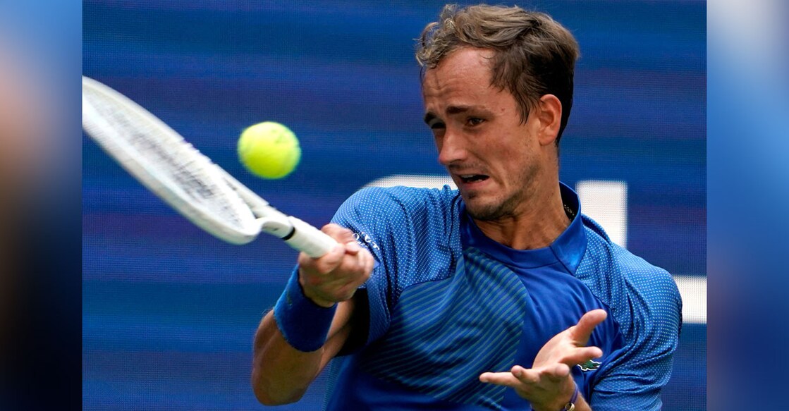 Daniil Medvedev in action during the US Open. Photo: AFP/ Timothy A Clary