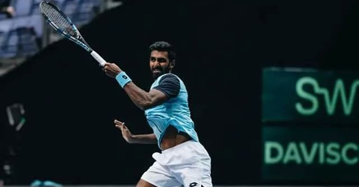 Prajnesh Gunneswaran was no match for Casprr Ruud. File photo: Twitter@AITA_Tennis
