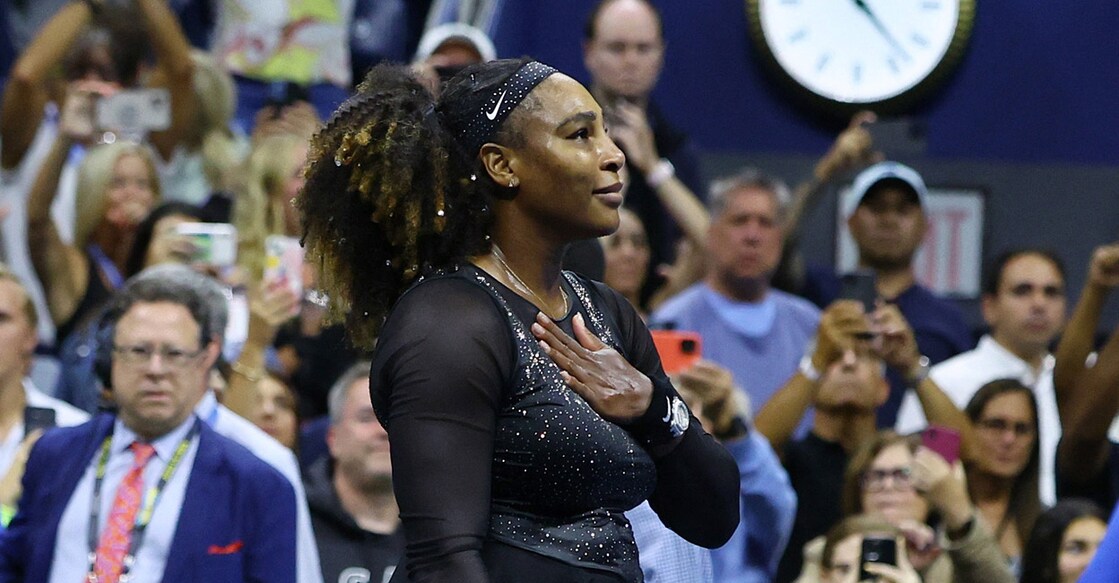 Serena Williams reacts after losing her third round match to Australia's Ajla Tomljanovic. Photo: Reuters/Mike Segar