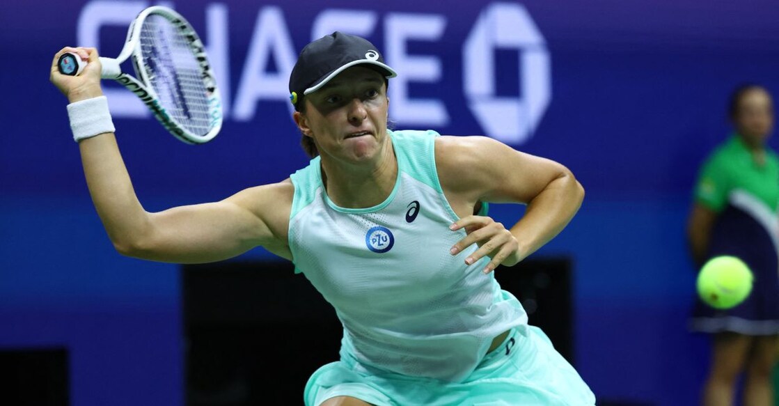 swiatek-1 Poland's Iga Swiatek in action during her semifinal match against Belarus' Aryna Sabalanka. PHOTO: Reuters/Mike Segar