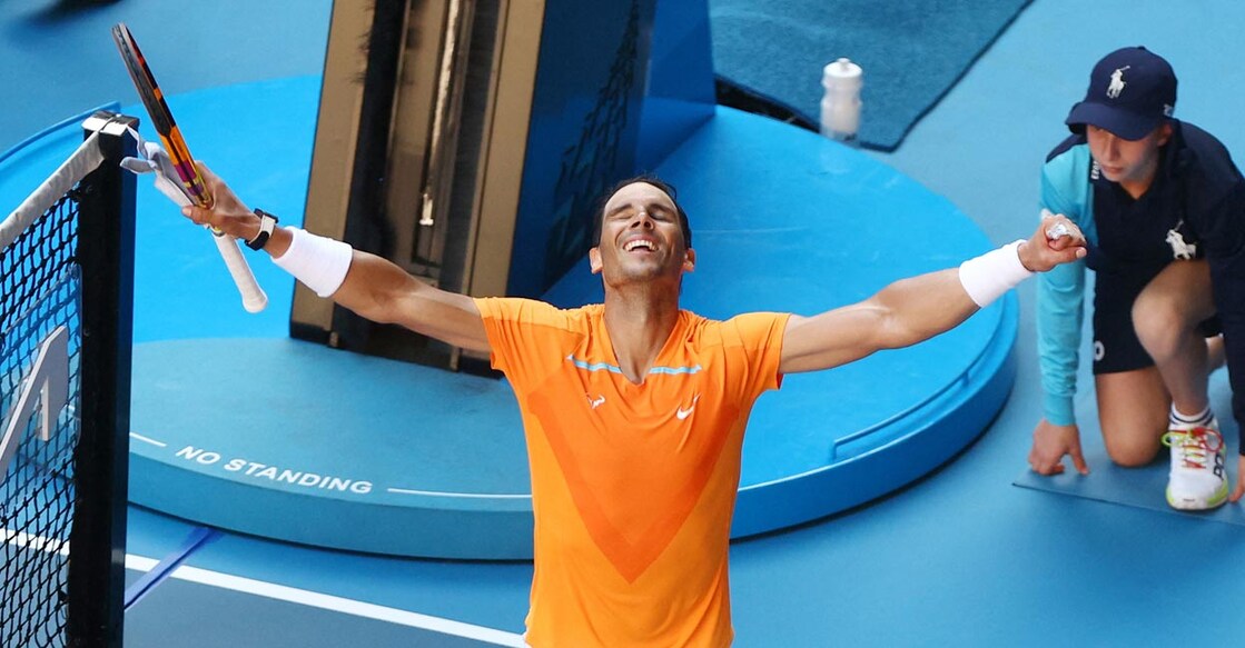 Tennis - Australian Open - Melbourne Park, Melbourne, Australia - January 16, 2023 Spain's Rafael Nadal celebrates winning his first round match against Britain's Jack Draper REUTERS/Hannah Mckay