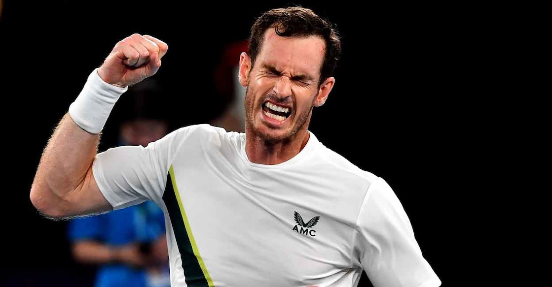 Andy Murray is pumped up after beating Matteo Berrettini. Photo: AFP/Paul Crock