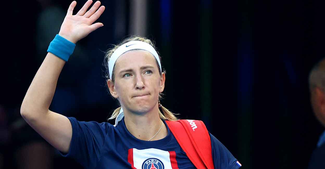 Victoria Azarenka enters the court ahead of her semifinal against Elena Rybakina. Photo:Reuters/Hannah Mckay