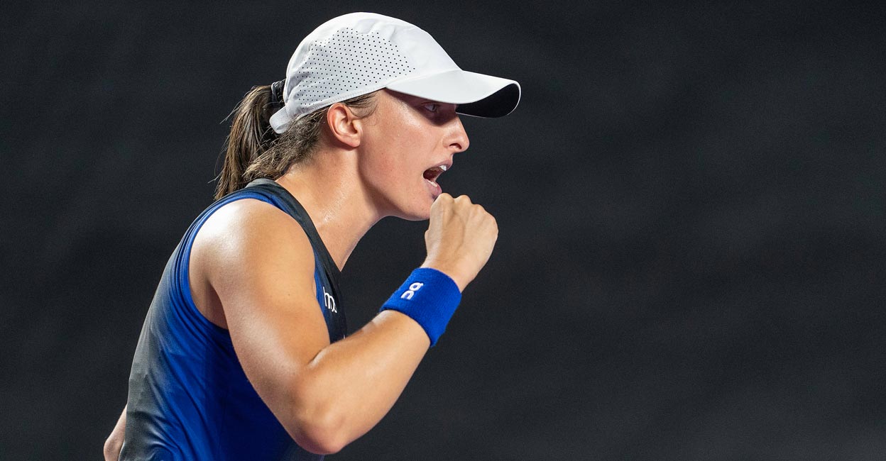 Iga Swiatek celebrates her win over Coco Gauff. Photo: USA TODAY Sports/Susan Mullane via Reuters