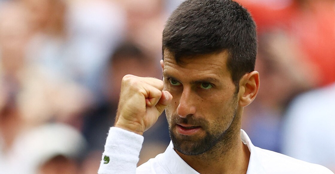 Serbia's Novak Djokovic celebrates winning his fourth round match against Poland's Hubert Hurkacz. Photo: Reuters/Hannah Mckay