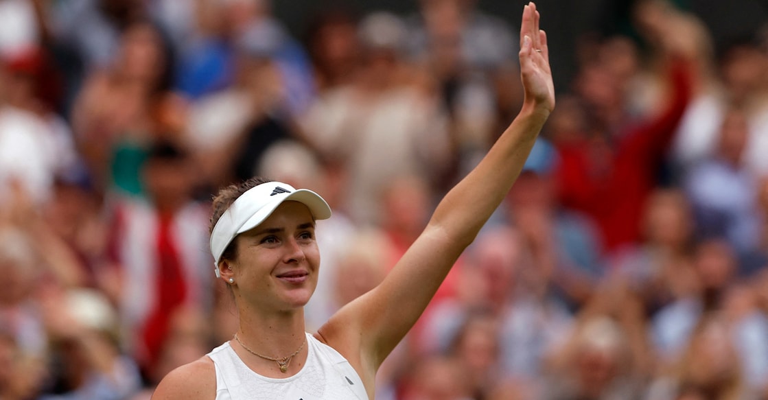 Elina Svitolina celebrates her win over Iga Swiatek. Photo: Reuters/Andrew Couldridge