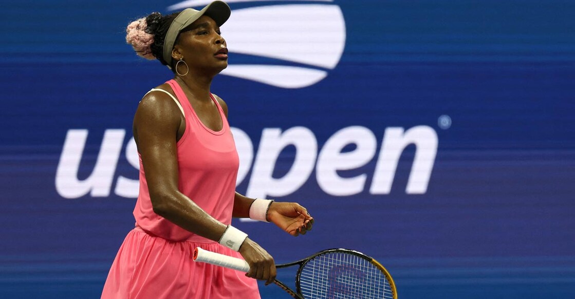Venus Williams reacts after losing to Greet Minnen. Photo: Reuters/Shannon Stapleton