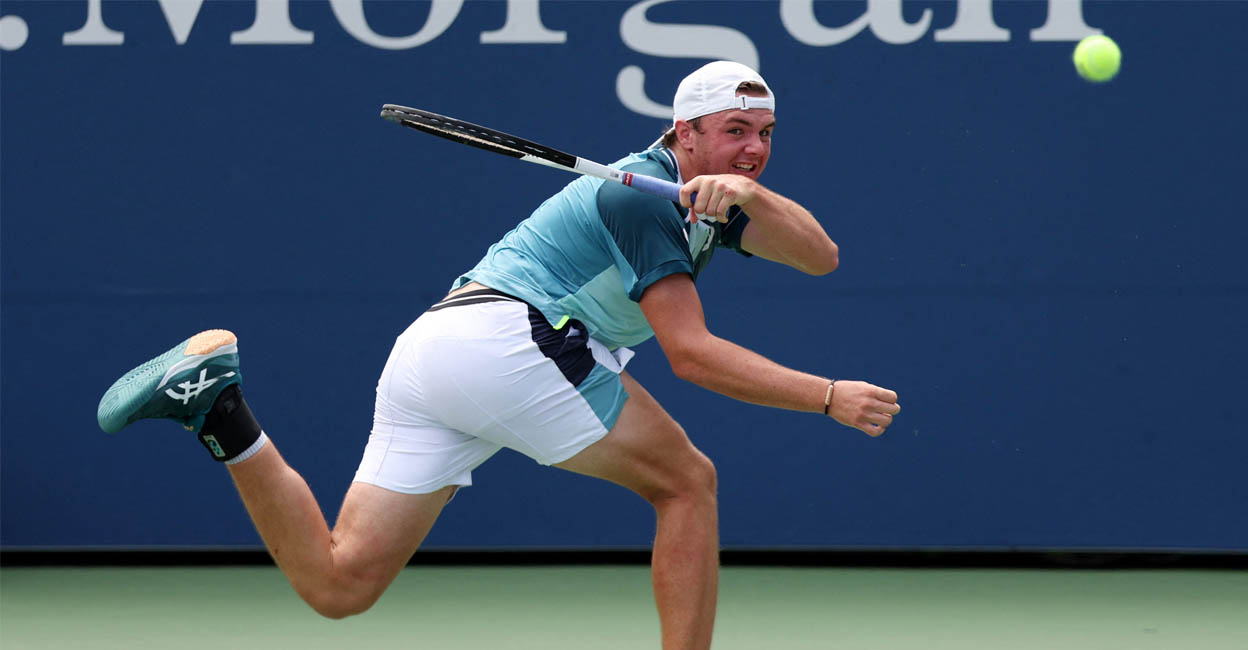 dominic-stricker-main Switzerland's Dominic Stricker in action during his second round match against Greece's Stefanos Tsitsipas. Photo: REUTERS/Mike Segar