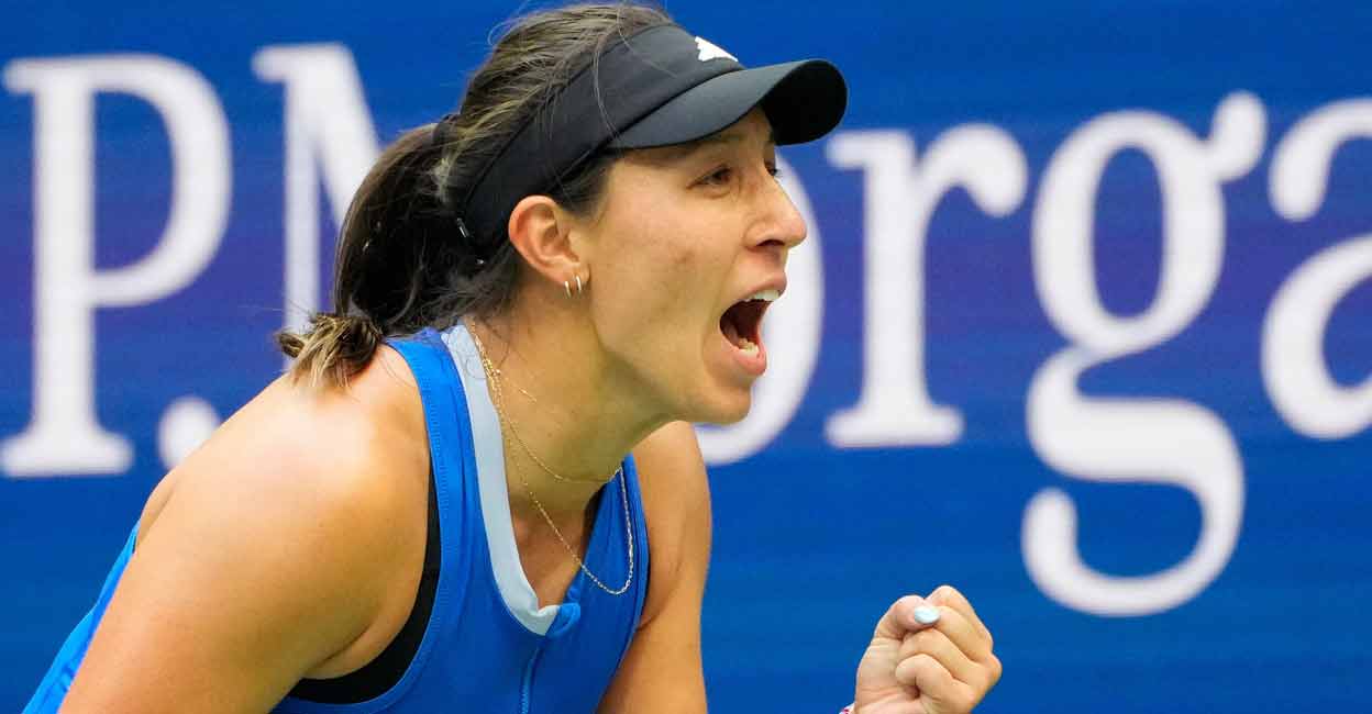 Jessic Pegula of the USA after beating Elina Svitolina of Ukraine on day six of the 2023 U.S. Open tennis tournament at USTA Billie Jean King National Tennis Center. Photo: Robert Deutsch-USA TODAY Sports via Reuters
