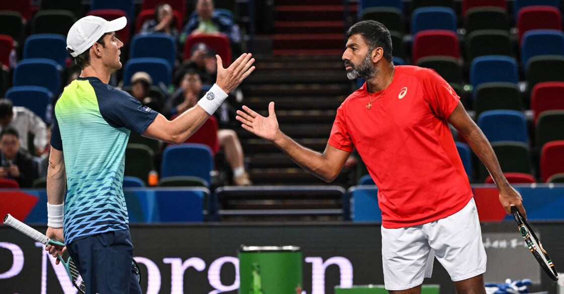 India's Rohan Bopanna and his Australian partner Matthew Ebden. File Photo: AFP.