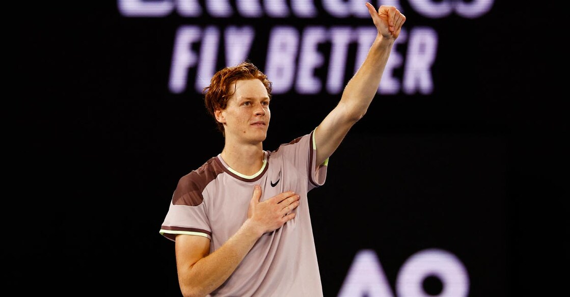 Jannik Sinner celebrates winning the final against Daniil Medvedev. Photo: Reuters/Issei Kato