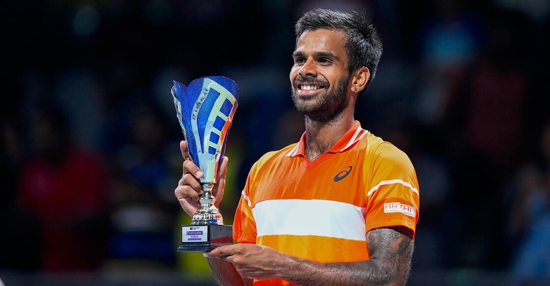 Sumit Nagal won the Chennai Open without dropping a set. Photo: PTI/R Senthil Kumar