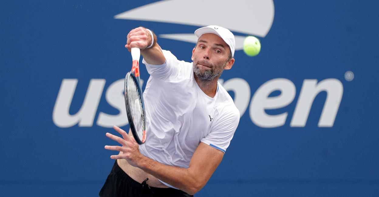 Ivo Karlovic in action at the 2021 US Open. File photo: USA TODAY/Geoff Burke via Reuters