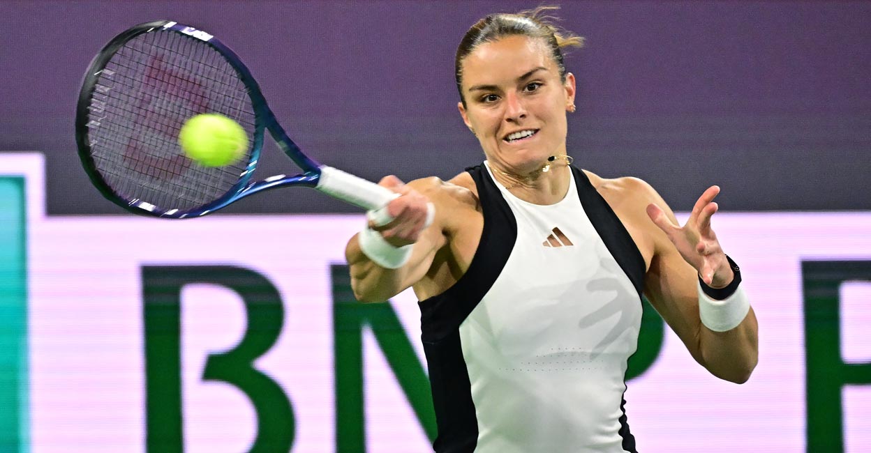 Maria Sakkari Maria Sakkari makes a return to Coco Gauff. Photo: AFP/Frederic J Brown