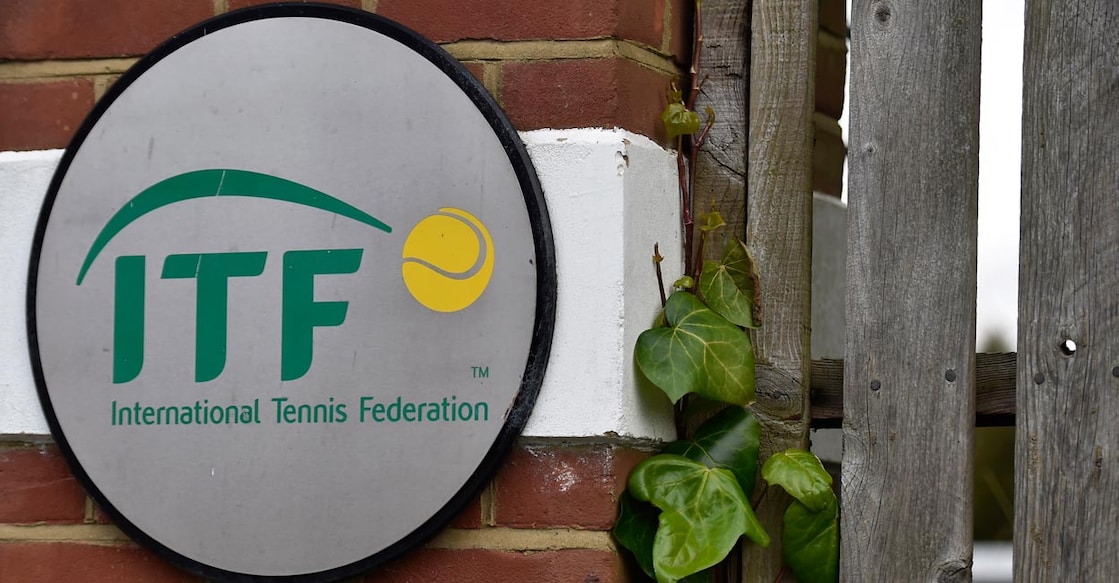 A logo seen at the International Tennis Federation headquarters in London. File photo: Reuters/Toby Melville
