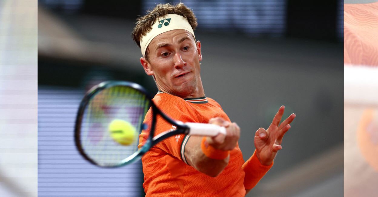 Untitled design - 1 Norway's Casper Ruud in action during his first round match against Brazil's Felipe Meligeni Alves. Photo: Reuters/Yves Herman