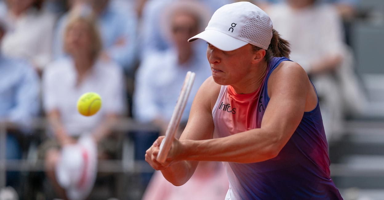 Iga Swiatek has not always found Wimbledon's lawns to her liking. File photo: USA TODAY Sports/Susan Mullane via Reuters