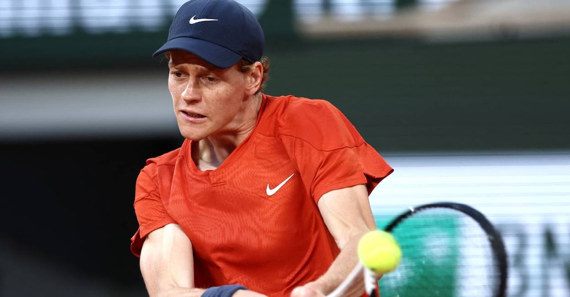 Italy's Jannik Sinner in action during his fourth round match against France's Corentin Moutet . Photo: Reuters