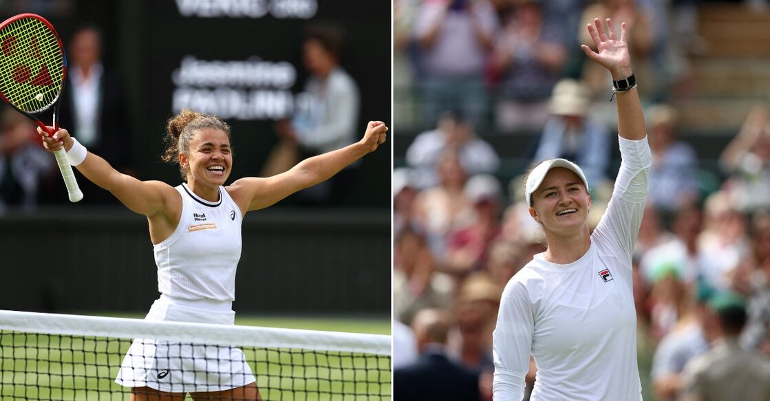 Jasmine Paolini and Barbora Krejcikova will play the women's singles final. Photos: Reuters