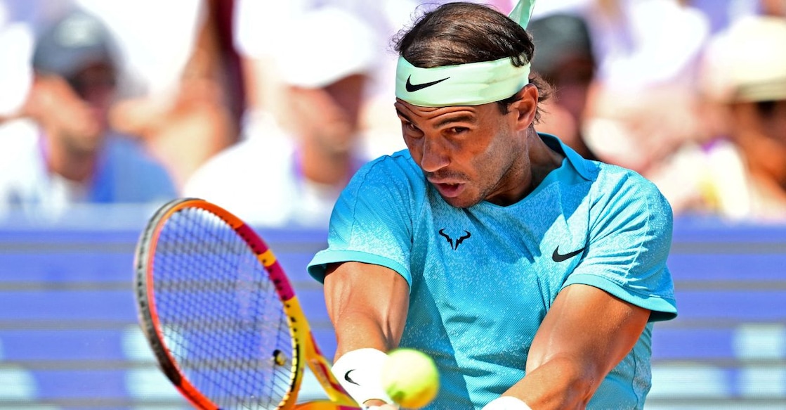 Rafael Nadal in action during his men's singles final against Portugal's Nuno Borges. Photo: Reuters