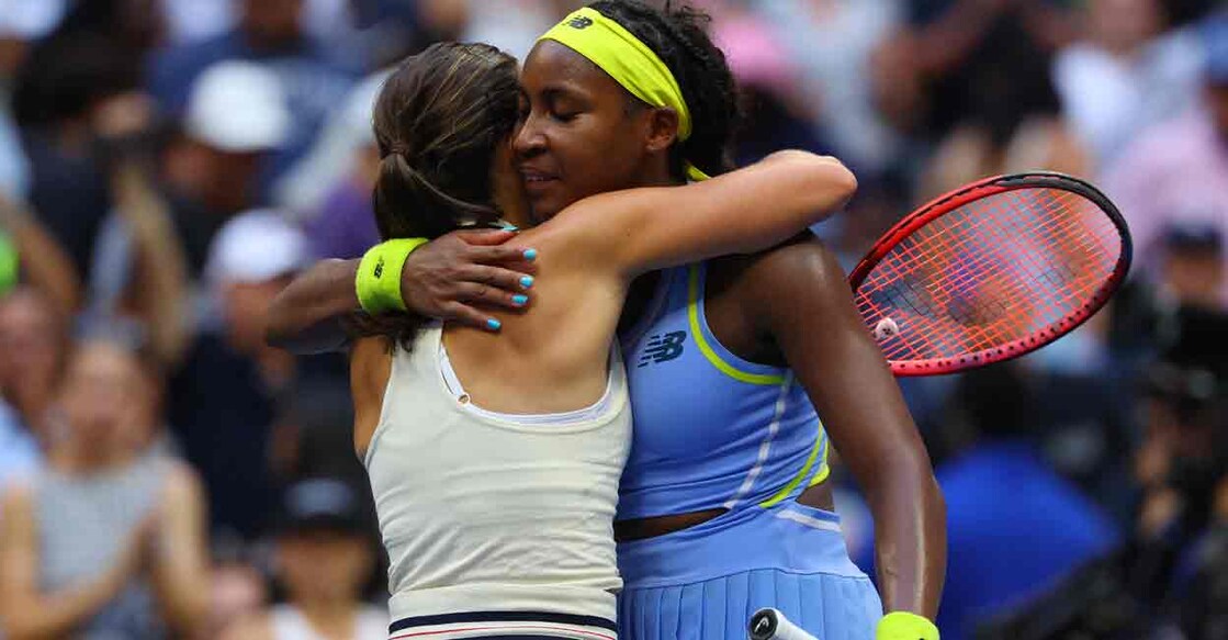 Coco Gauff and Emma Navarro, U.S. Open, Flushing Meadows, New York, September 1, 2024. Photo: REUTERS/Andrew Kelly