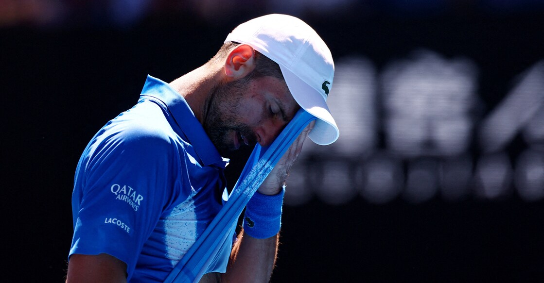 Serbia's Novak Djokovic reacts during his semifinal match against Germany's Alexander Zverev. Photo: Reuters/Edgar Su