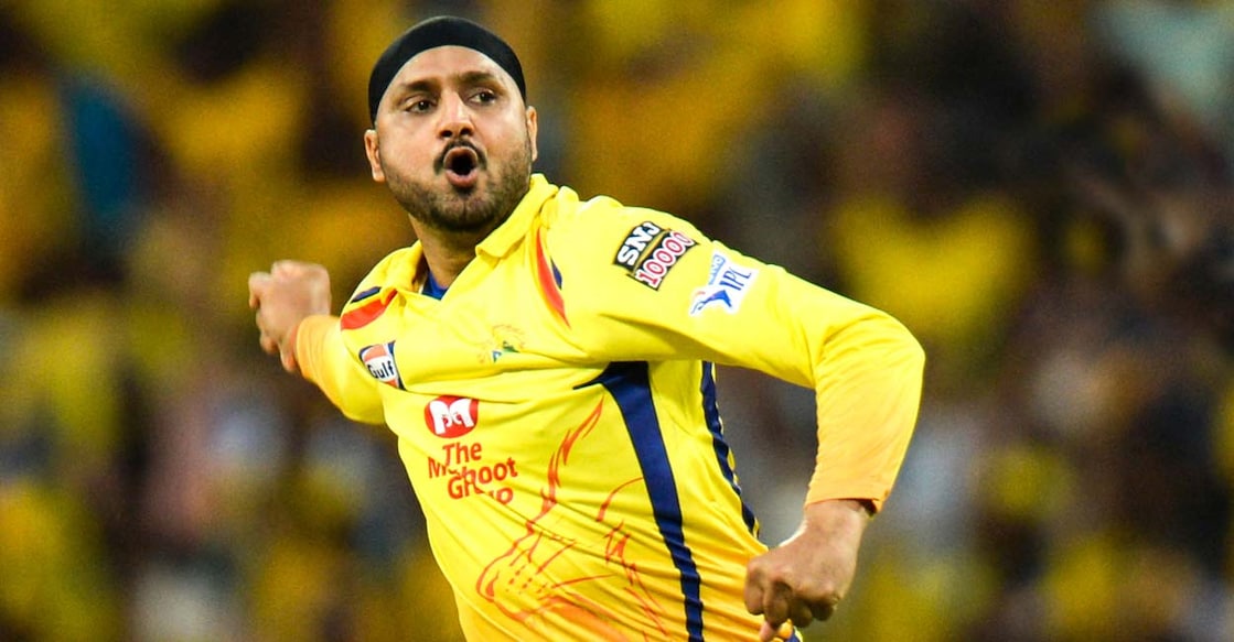Harhbajan Singh celebrates a wicket during the 2019 IPL match between Chennai Super Kings and Kings XI Punjab at the M.A. Chidambaram Stadium in Chennai on April 06, 2019. Photo: Arun Sankar/AFP