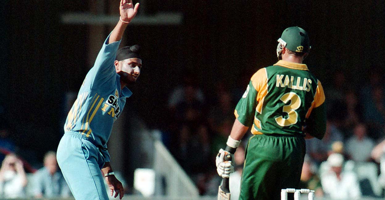 Harbhajan Singh Indian off-spinner Harbhajan Singh appeals to the umpire at Buffalo Park in East London 19 October 2001. Photo: Tirsa Ellis/AFP