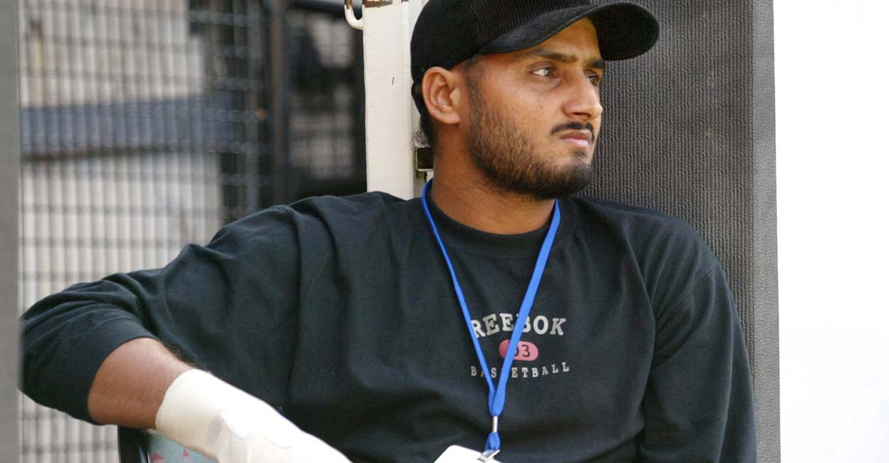 Harbhajan Singh Injured spinner Harbhajan Singh watches the action on the first day of the third Test Match being played at the MCG in Melbourne 26 December 2003. Photo: William West/AFP