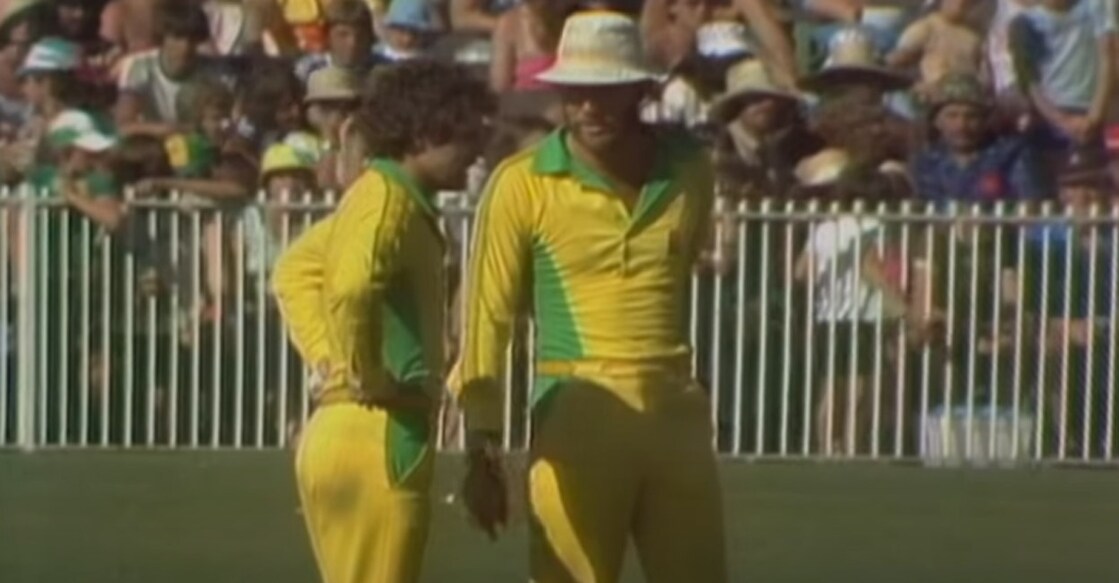 Trevor Chappell and Greg Chappell Trevor Chappell and Greg Chappell discuss tactics in the third final of the 1981 tri-series. Screengrab