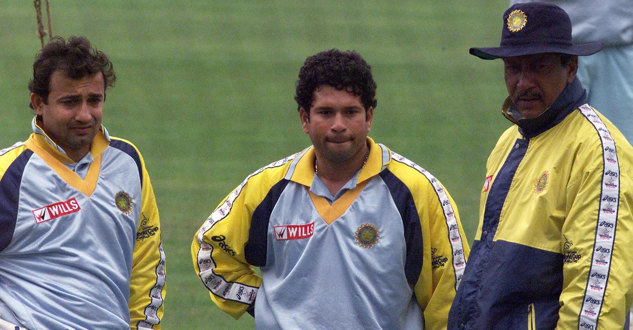 Mongia and Tendulkar with Gaekwad Mongia and Tendulkar with Gaekwad