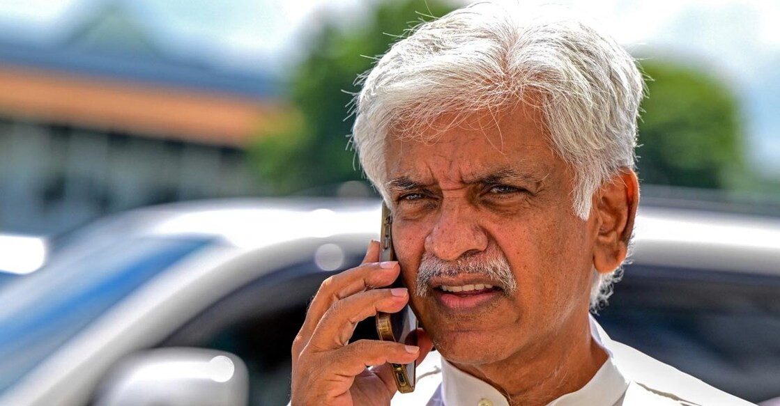 Arjuna Ranatunga at the Ministry of Youth and Sports in Colombo on November 6, 2023. File photo: AFP/Ishara S Kodikara