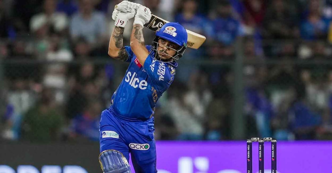 Ishan Kishan Mumbai Indians' Ishan Kishan plays a shot against Gujarat Titans. File photo: PTI/Kunal Patil