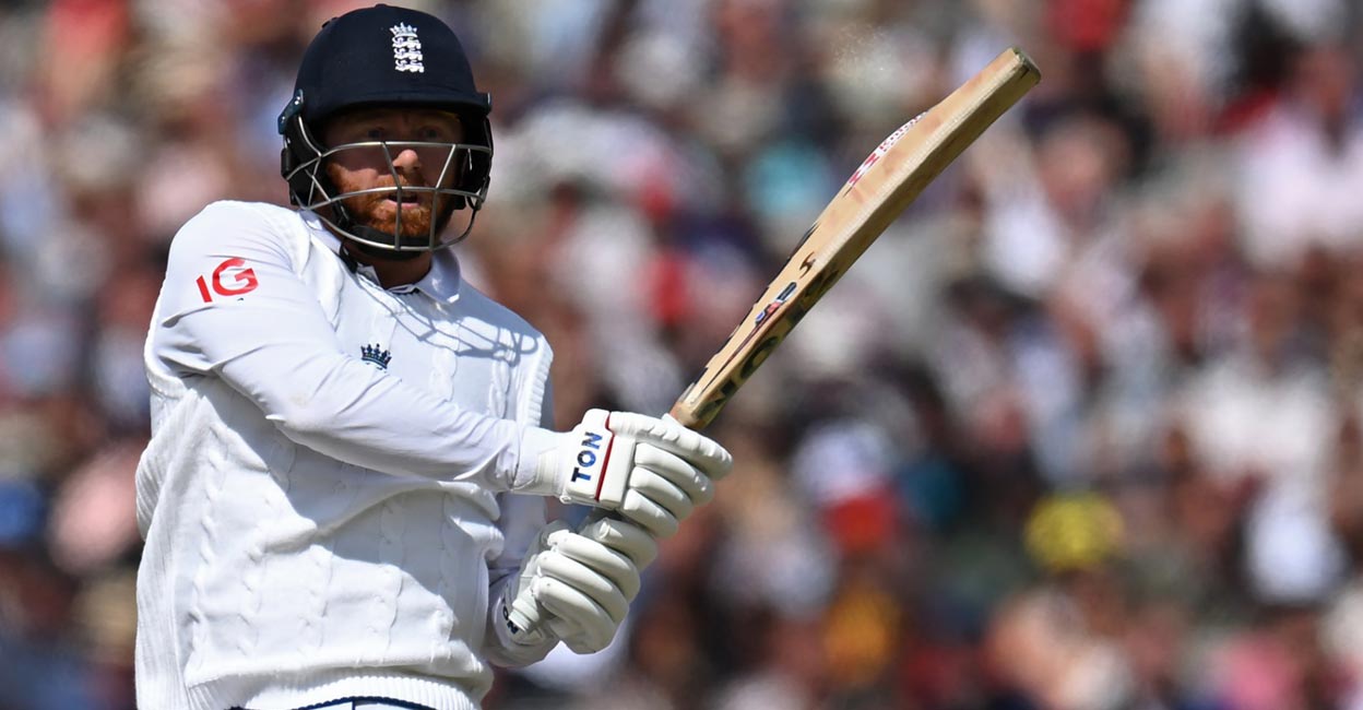Jonny Bairstow made an entertaining 99 not out in the fourth Ashes Test. File photo: AFP/Oli Scarff