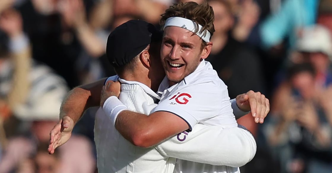 James Anderson and Stuart Broad James Anderson and Stuart Broad celebrate England's win in the fifth and final Ashes Test. File photo: AFP/Adrian Dennis
