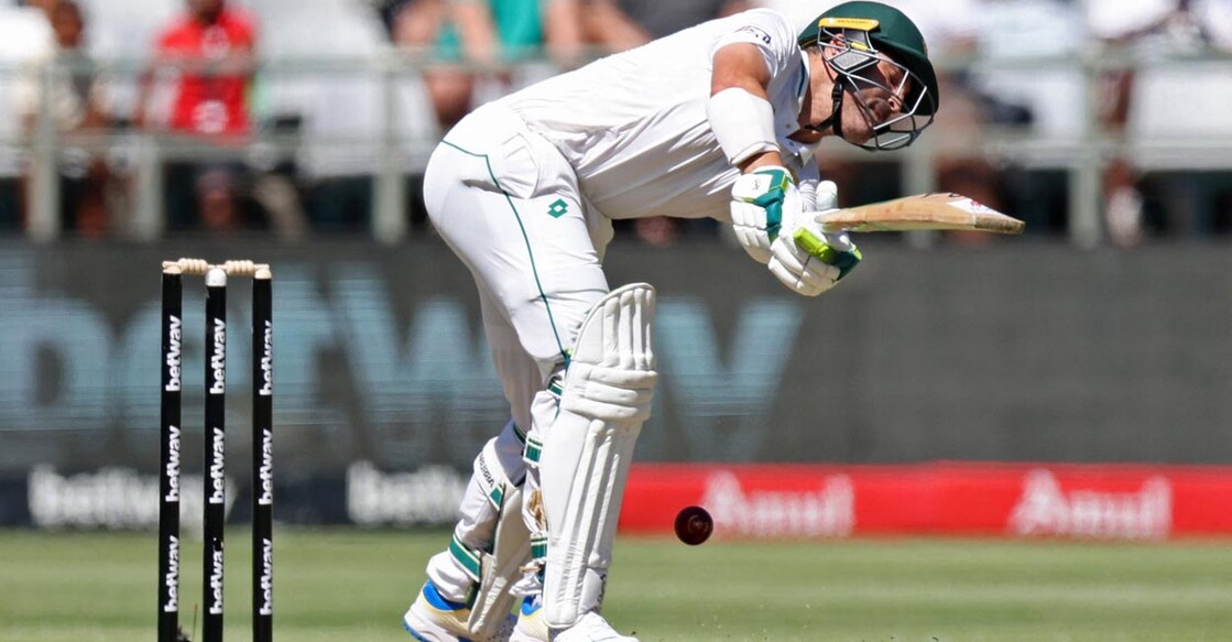 Dean Elgar South African captain Dean Elgar takes one on the body during his farewell Test in Cape Town. File photo: Reuters/Esa Alexander