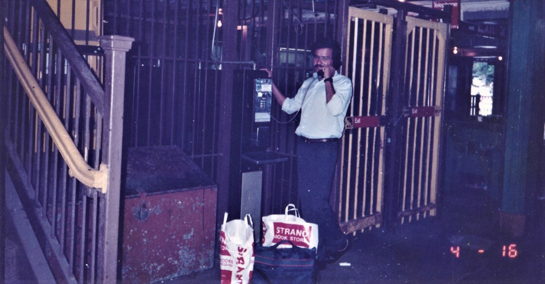 Benny at a telephone booth in 1988. Photo: Paul Zacharia