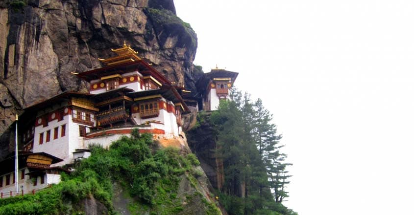 The world-acclaimed and the most iconic religious site Taktsang Monastery. It is located 10 km north of Paro town, some 50 km from Bhutanâs capital city Thimphu. The world-acclaimed and the most iconic religious site Taktsang Monastery. It is located 10 km north of Paro town, some 50 km from Bhutanâs capital city Thimphu.