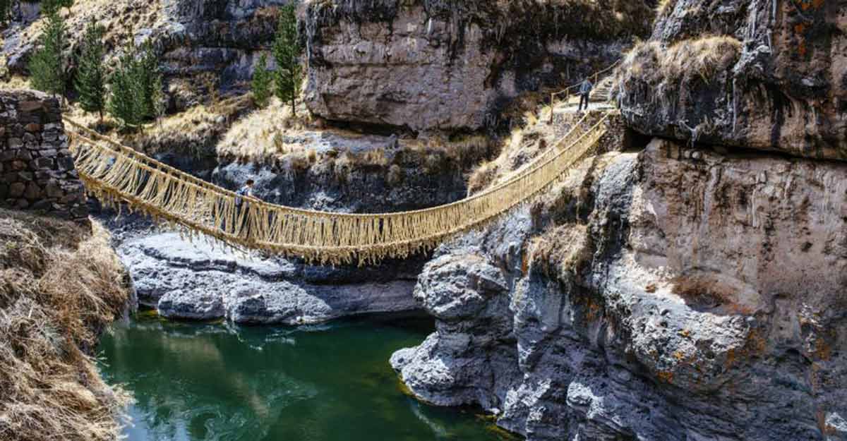 This handwoven Peruvian bridge stands out for obvious reasons This handwoven Peruvian bridge stands out for obvious reasons
