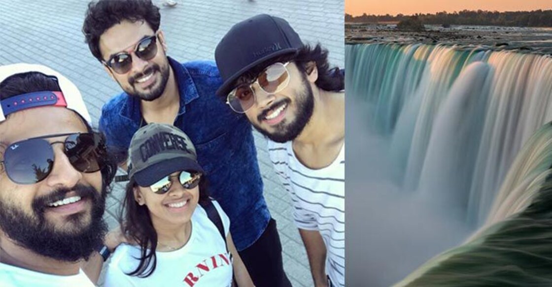 Neeraj, Tovino blown  away by Niagara Falls