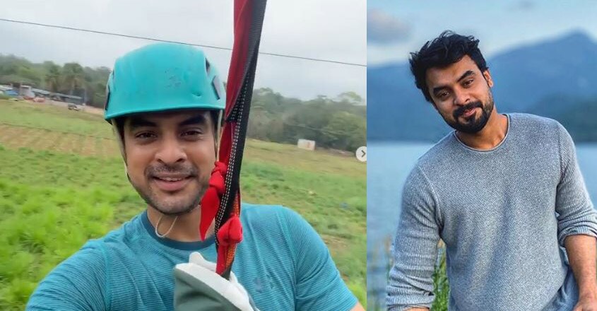 Tovino enjoys zipline ride at the Kuruva islands in Wayanad Tovino enjoys zipline ride at the Kuruva islands in Wayanad